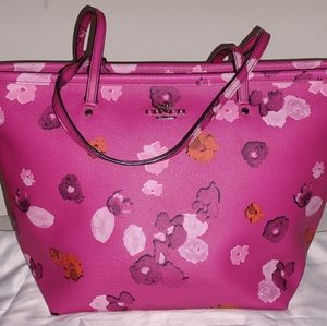 Pink Coach Floral Tote